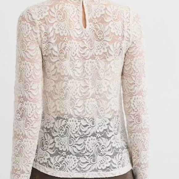 Loft Lace Long Sleeve Turtleneck Top - NWT - Picture 2 of 2